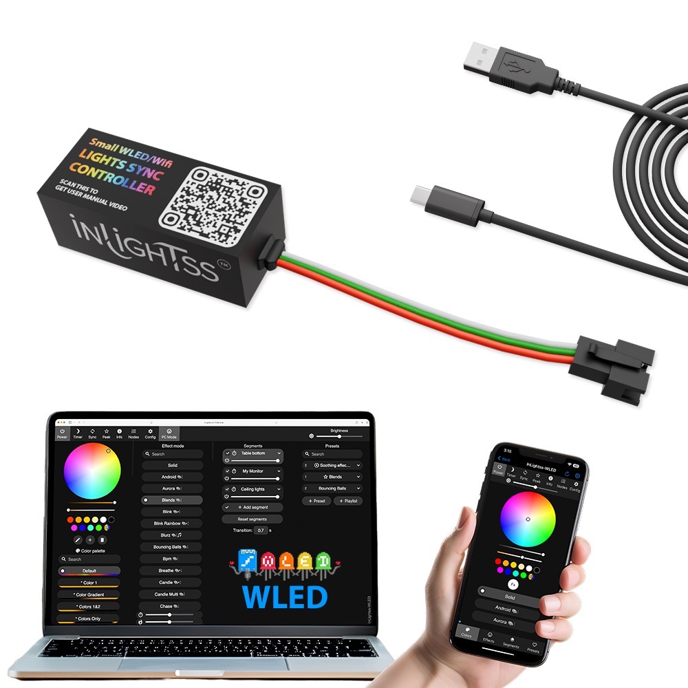 Inlightss WLED Controller with 1M strip light